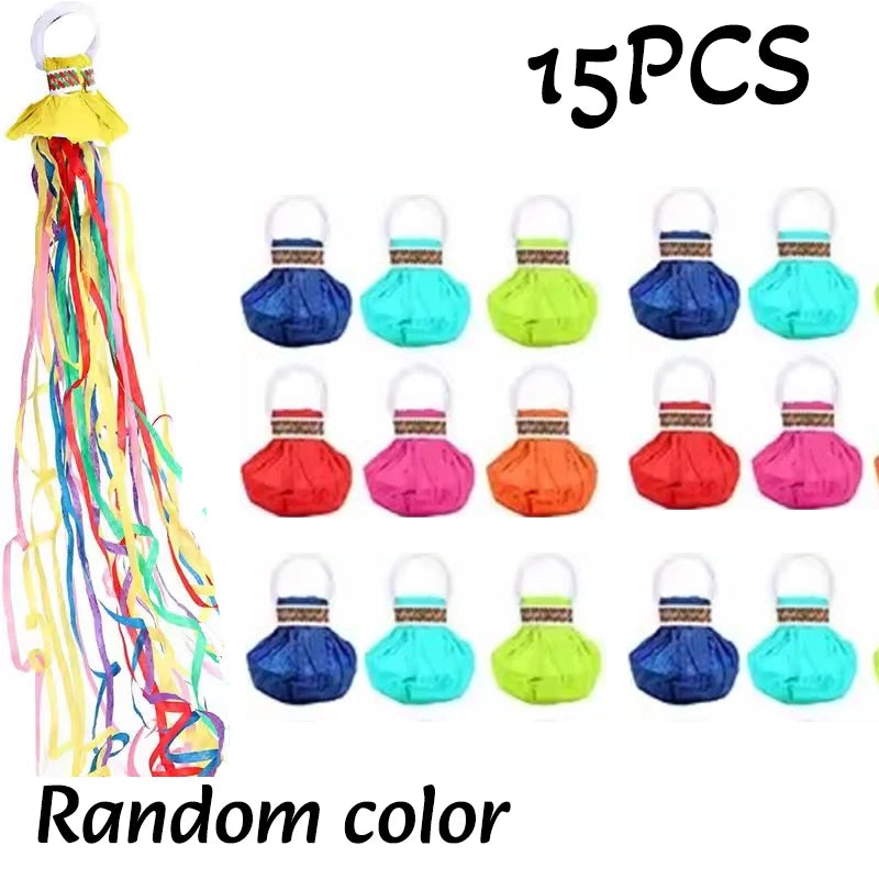 5-20pc Colorful Hand Throw Streamer Poppers  Wedding Birthday  Festival Decor Throw Streamers Poppers No Mess Paper Party Gift
