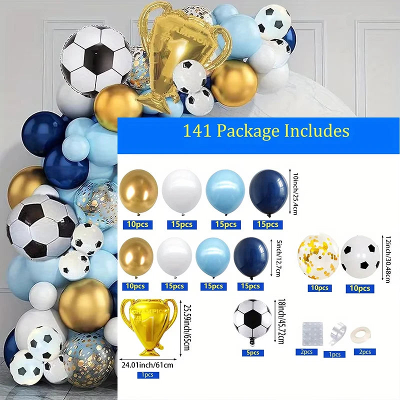 Navy & Gold Soccer Champion Balloon Set