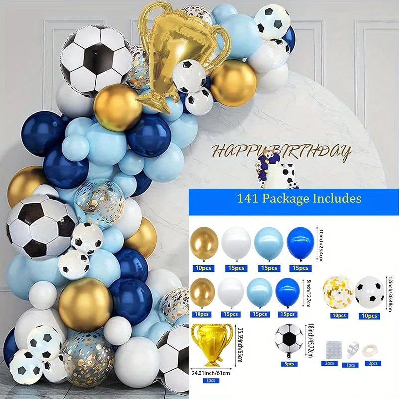 Navy & Gold Soccer Champion Balloon Set