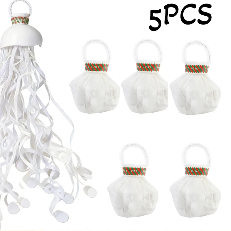 5-20pc Colorful Hand Throw Streamer Poppers  Wedding Birthday  Festival Decor Throw Streamers Poppers No Mess Paper Party Gift