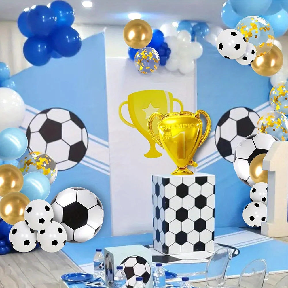 Navy & Gold Soccer Champion Balloon Set
