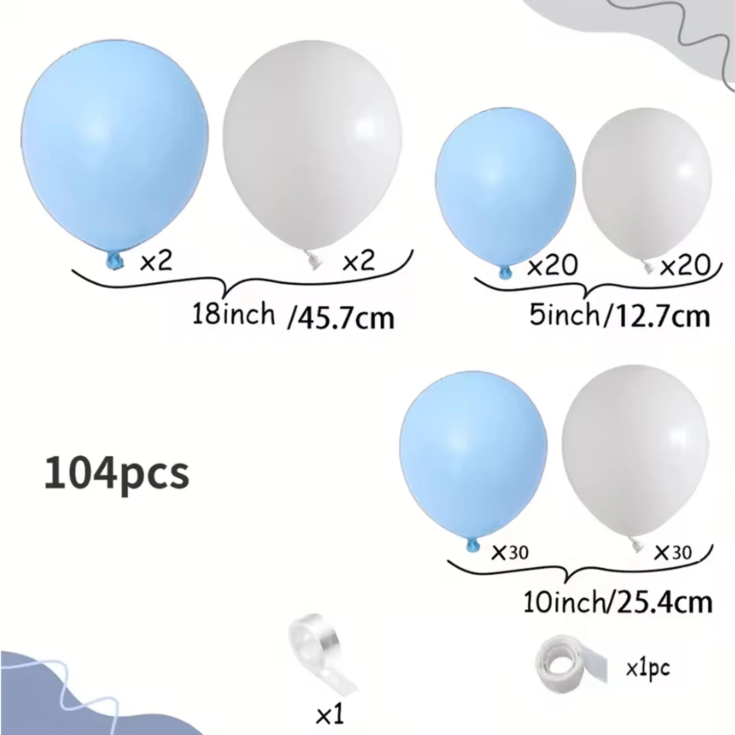 Cloud Blue Balloon Set