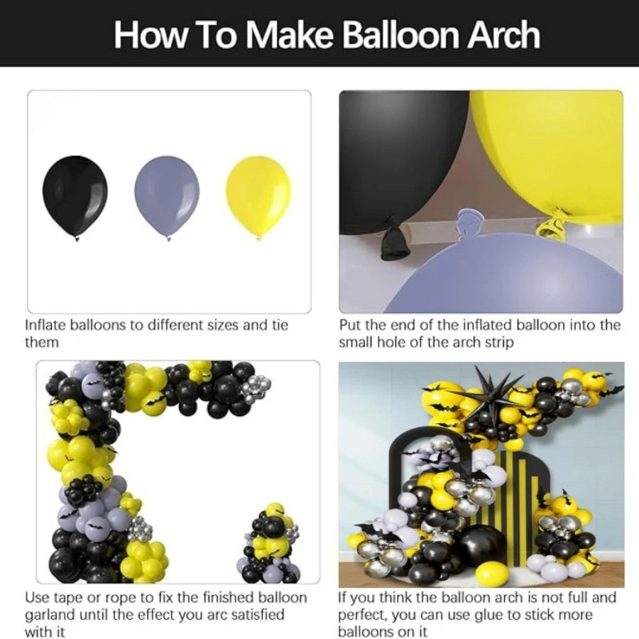 Bat Balloon Set - Yellow / Black