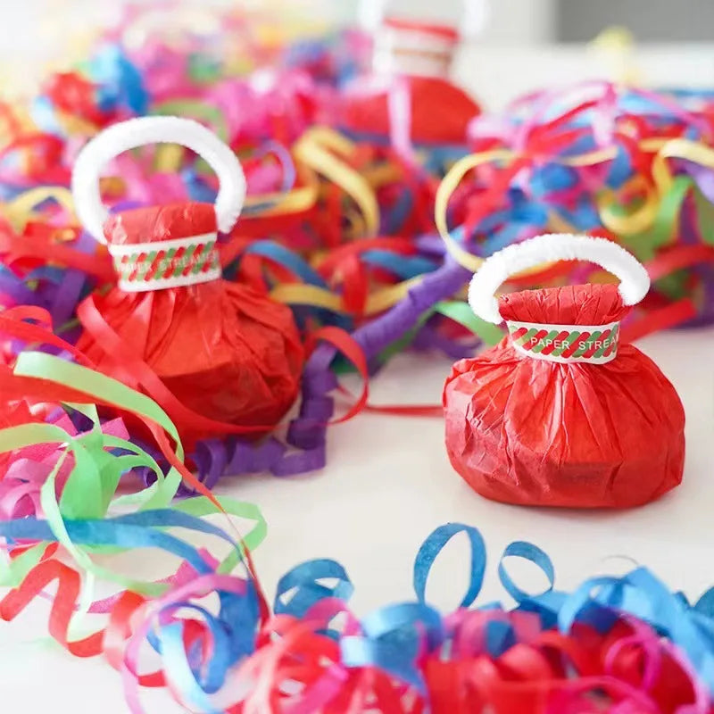 5-20pc Colorful Hand Throw Streamer Poppers  Wedding Birthday  Festival Decor Throw Streamers Poppers No Mess Paper Party Gift