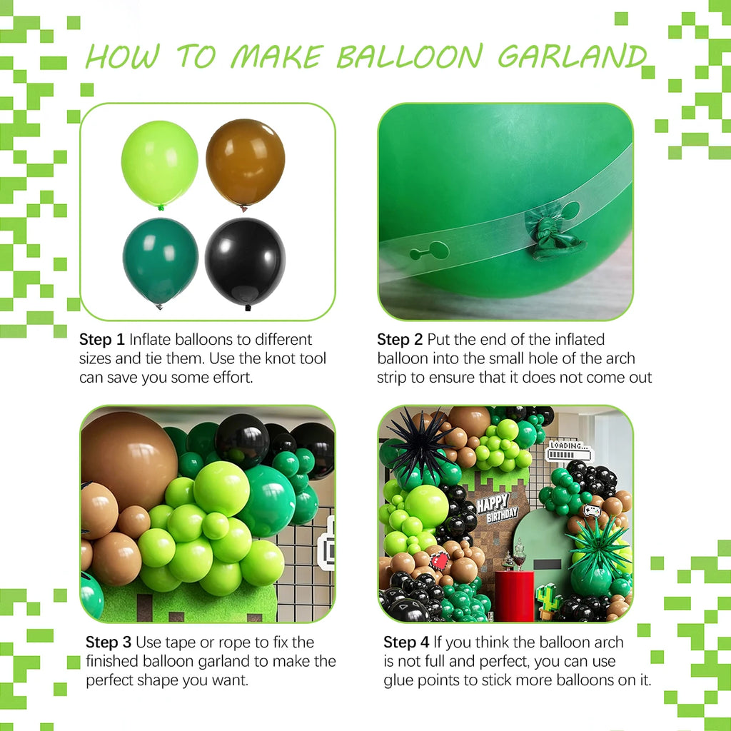 Minecraft-Inspired Balloon Set