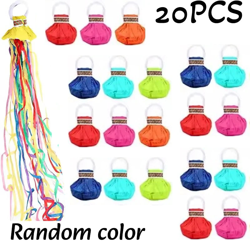 5-20pc Colorful Hand Throw Streamer Poppers  Wedding Birthday  Festival Decor Throw Streamers Poppers No Mess Paper Party Gift
