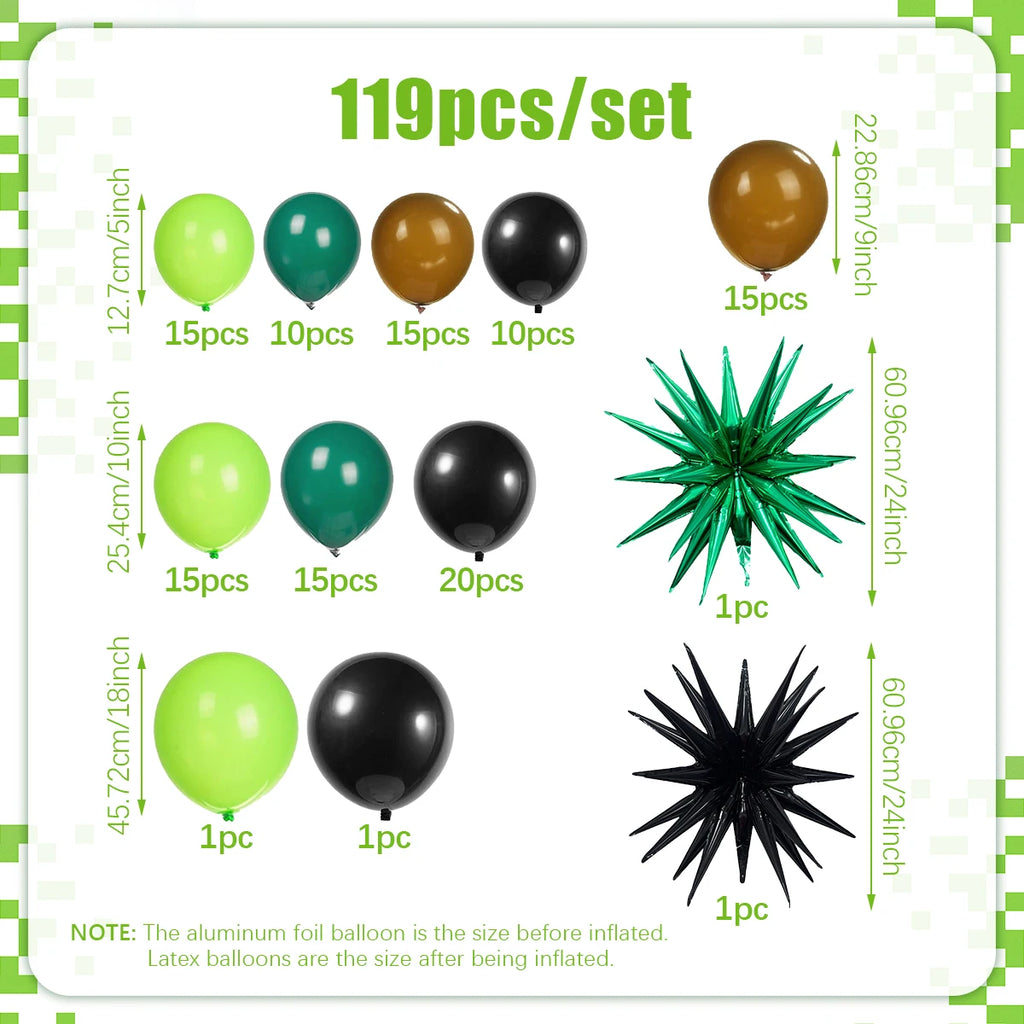 Minecraft-Inspired Balloon Set
