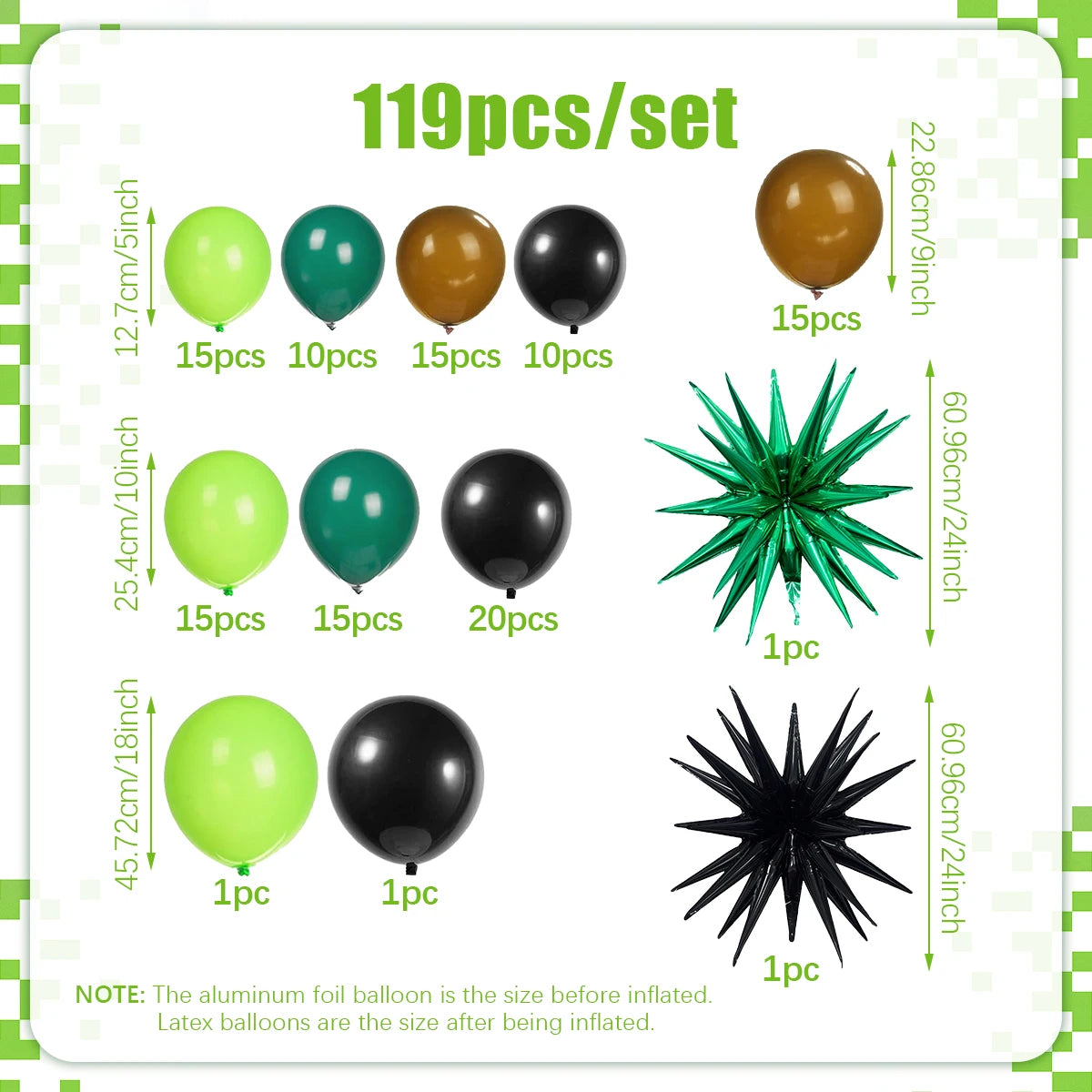 Minecraft-Inspired Balloon Set