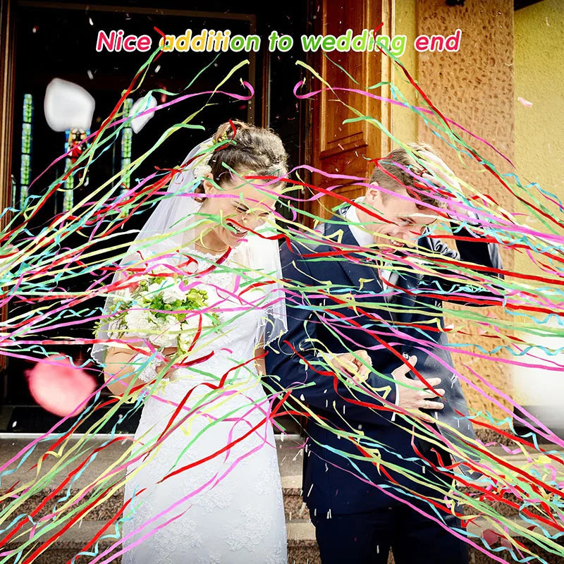 5-20pc Colorful Hand Throw Streamer Poppers  Wedding Birthday  Festival Decor Throw Streamers Poppers No Mess Paper Party Gift