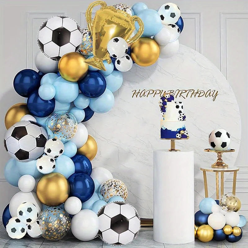 Navy & Gold Soccer Champion Balloon Set